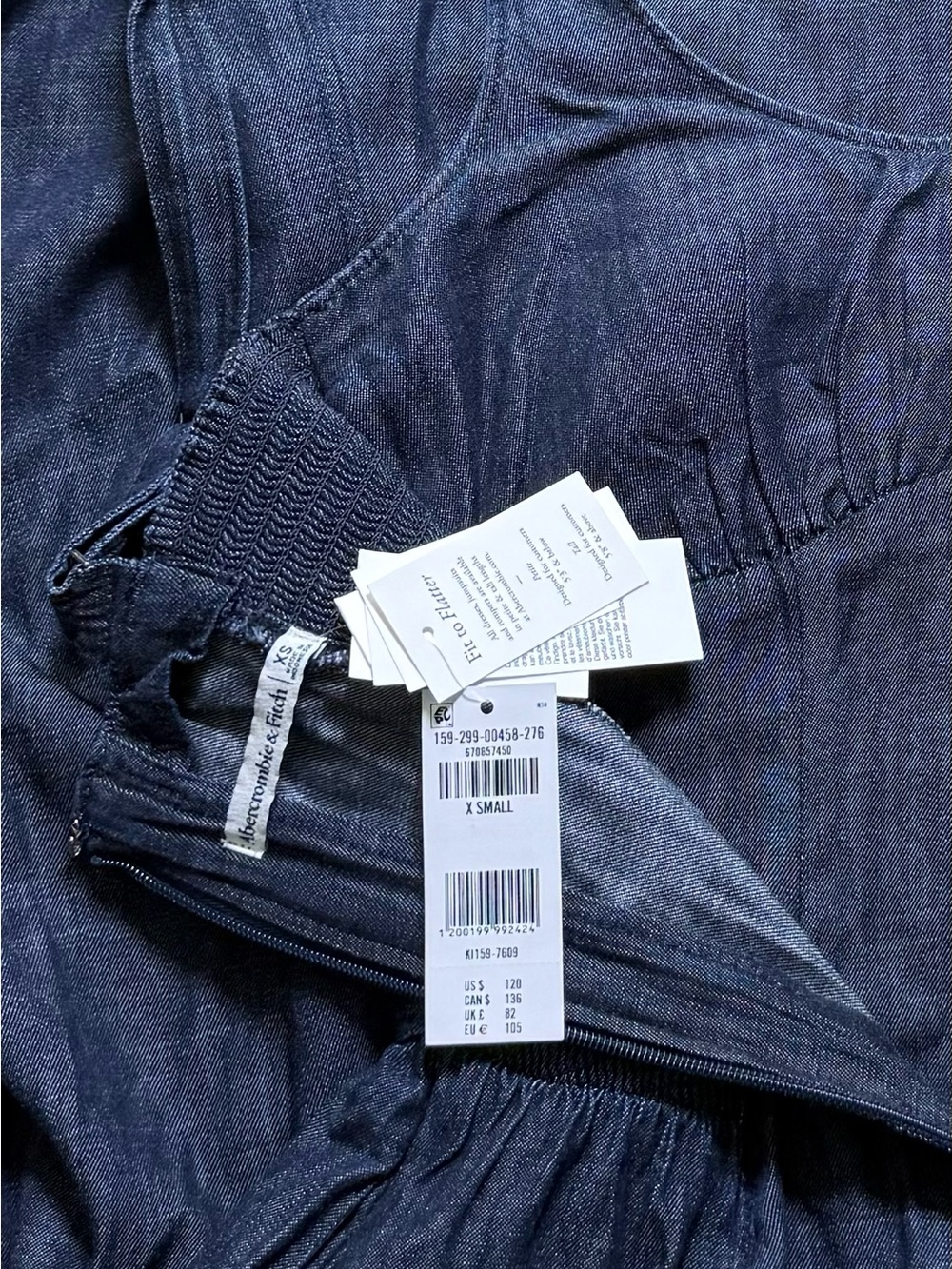 Abercrombie & Fitch Dylan Bra-Free Denim Midi Dress in Dark Wash - Picture 5 of 8